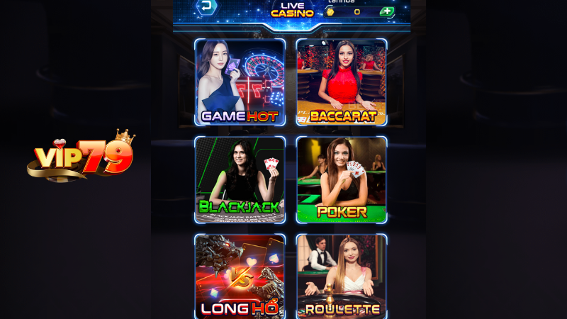 Cùng tìm hiểu các trò chơi casino cực hot có ở nhà cái VIP79